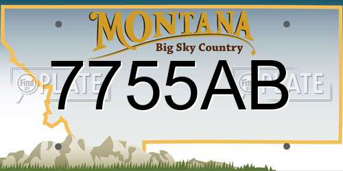 7755AB Montana License Plate