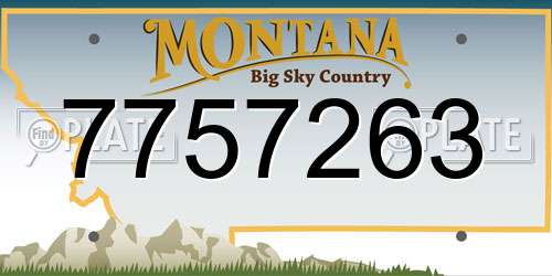 7757263 Montana License Plate