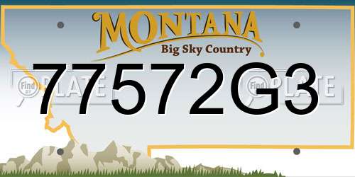 77572G3 Montana License Plate