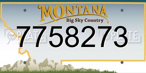 7758273 Montana License Plate