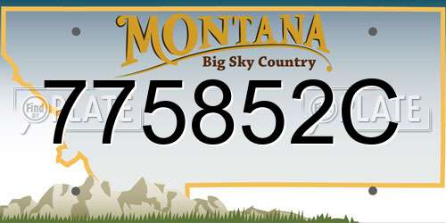 775852C Montana License Plate