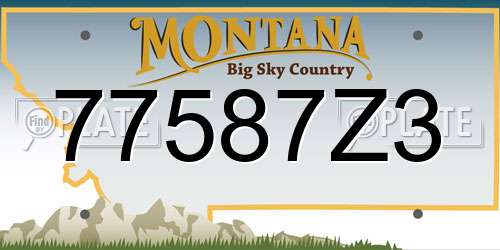 77587Z3 Montana License Plate