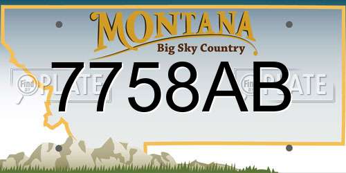 7758AB Montana License Plate