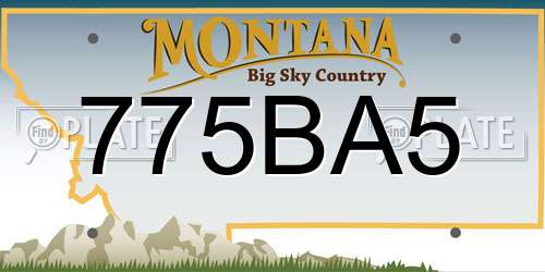 775BA5 Montana License Plate