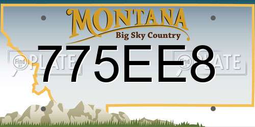 775EE8 Montana License Plate