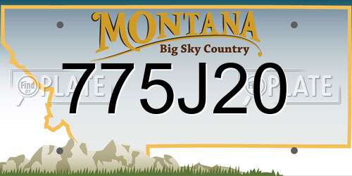 775J20 Montana License Plate