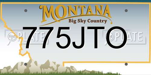 775JTO Montana License Plate