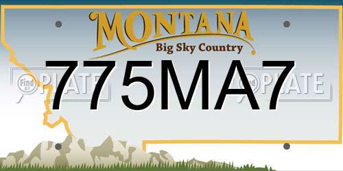 775MA7 Montana License Plate