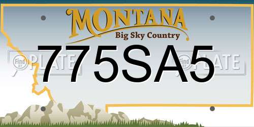 775SA5 Montana License Plate