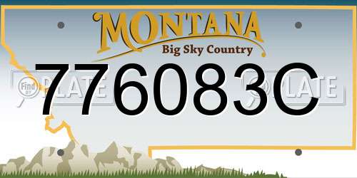 776083C Montana License Plate