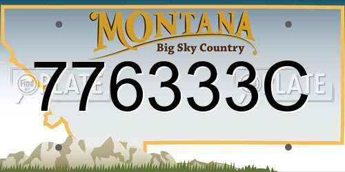 776333C Montana License Plate