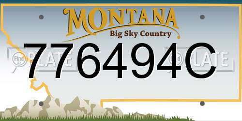 776494C Montana License Plate