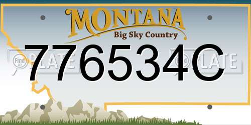 776534C Montana License Plate