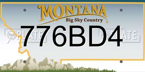 776BD4 Montana License Plate