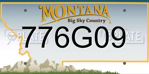 776G09 Montana License Plate