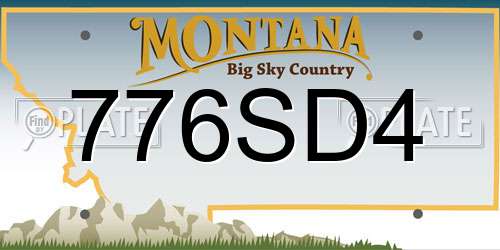 776SD4 Montana License Plate