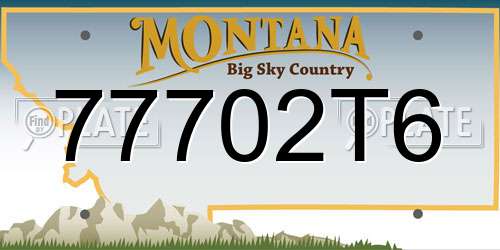 77702T6 Montana License Plate