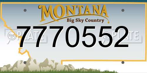 7770552 Montana License Plate