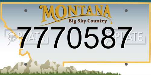 7770587 Montana License Plate