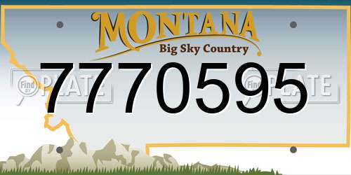 7770595 Montana License Plate