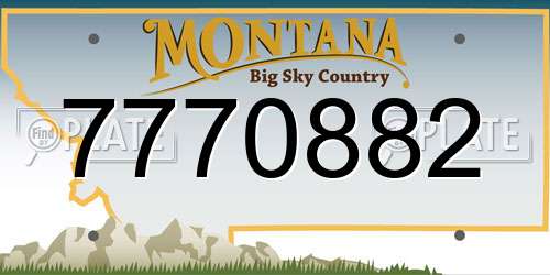7770882 Montana License Plate