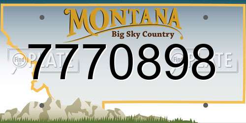7770898 Montana License Plate