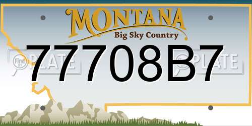 77708B7 Montana License Plate