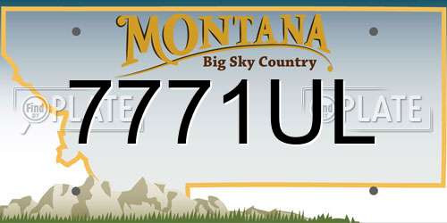 7771UL Montana License Plate