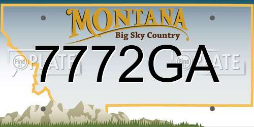 7772GA Montana License Plate