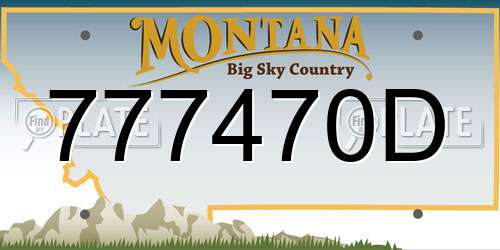 777470D Montana License Plate