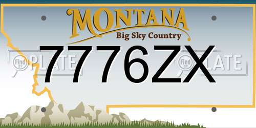 7776ZX Montana License Plate