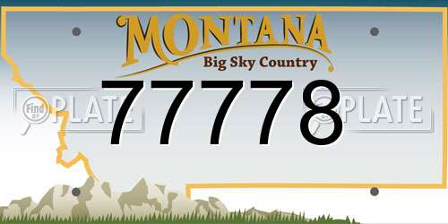 77778 Montana License Plate