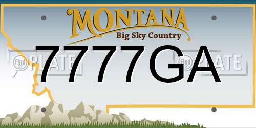 7777GA Montana License Plate