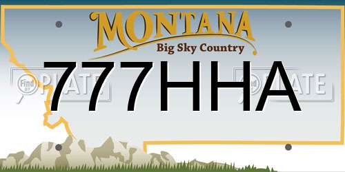 777HHA Montana License Plate