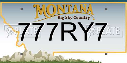 777RY7 Montana License Plate