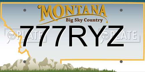 777RYZ Montana License Plate