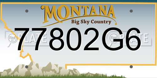 77802G6 Montana License Plate