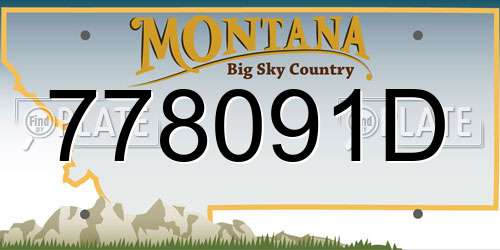 778091D Montana License Plate