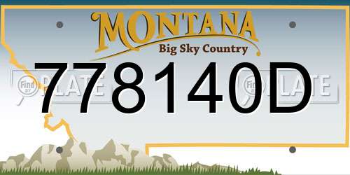 778140D Montana License Plate