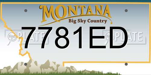 7781ED Montana License Plate