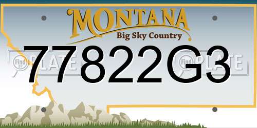 77822G3 Montana License Plate