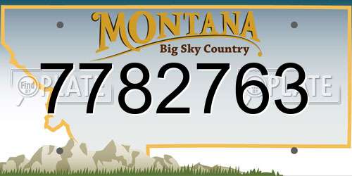 7782763 Montana License Plate