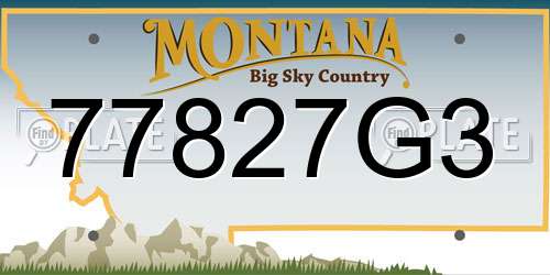 77827G3 Montana License Plate