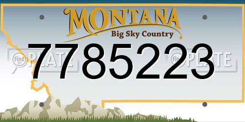 7785223 Montana License Plate
