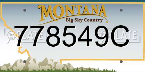 778549C Montana License Plate