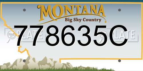 778635C Montana License Plate
