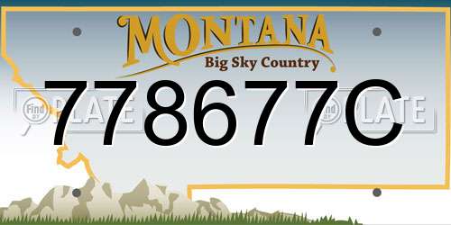 778677C Montana License Plate