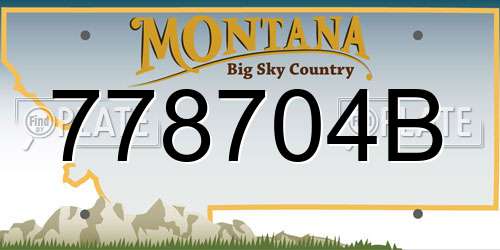 778704B Montana License Plate