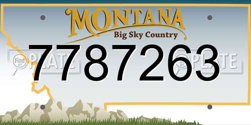 7787263 Montana License Plate