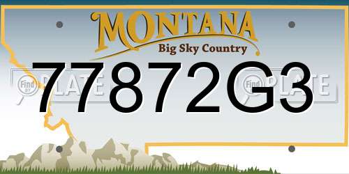 77872G3 Montana License Plate